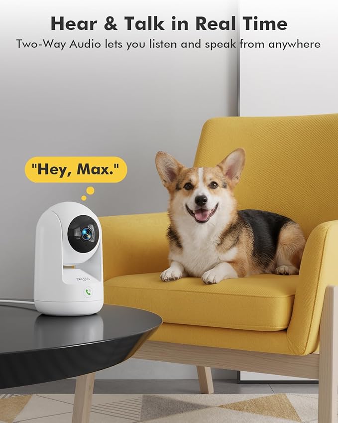 Dzees 2K Indoor Security Camera 4 Pack, 360 Degree WiFi Pet Camera with Phone App, 5G and 2.4G, Wired Home Camera with 2-Way Audio, Motion Tracking, Night Vision, White
