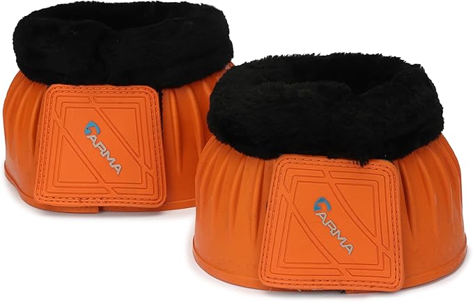 Shires ARMA Fleece Trim Bell Boot (Orange, Full)