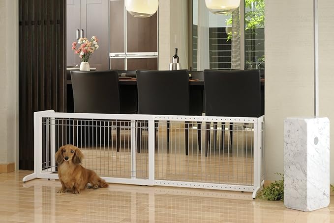 Richell Freestanding Pet Gate, Large, Origami White