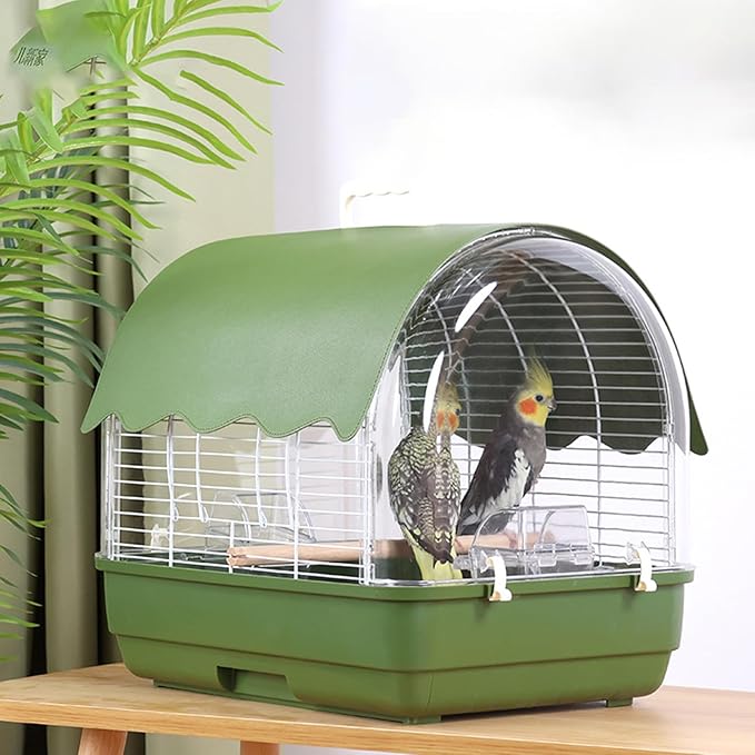 Travel Cage For Birds – Portable Carrier | Full View Cockatiel Cage With Handle, Portable Bird Carrier For Parakeet, Conure, Cockatiel, Canary, Lovebird, Finch, Ideal Living Room, Indoor, Outdoor, Par