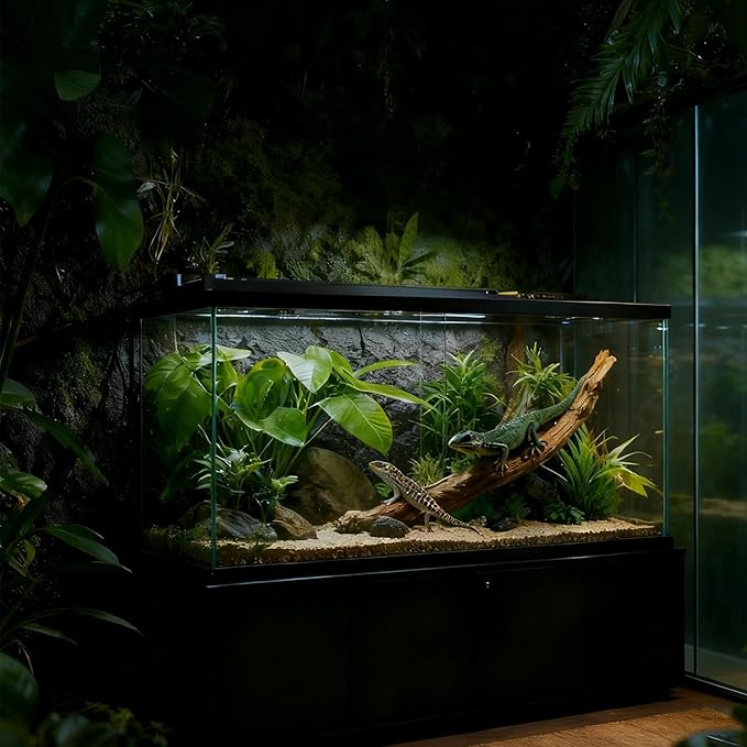 T5 HO UVB Lighting Kit, 15W Terrarium Hood with Detachable Curved Reflector, Desert 10.0 UVB T5 Lamp (15 Watts)