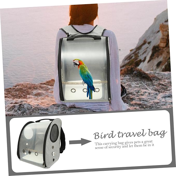 Parrot Carrying Bag Breathable Design and Standing Perch for Outdoor Travel Lightweight Bird Carrier Window for Hiking and Sightseeing