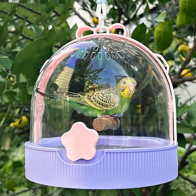Bird Cage Bird Aviary Parrot Cage Flight Birdcag Bird Carrier Travel Carrier Cage Parakeet Cage Breathable Cage Spacious with Grids(Purple)