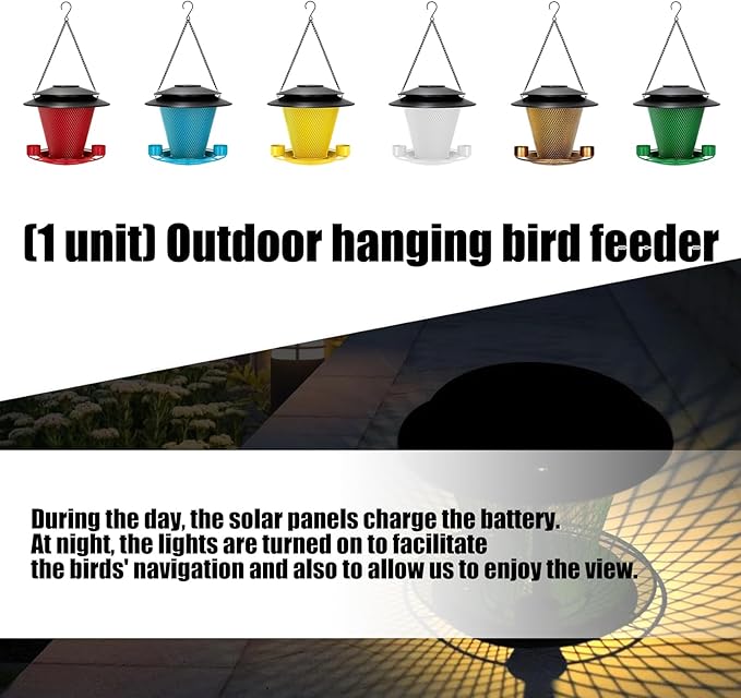 Garden Bird Feeder Weather Rain Protections Feeding Station with Water Bowl Hanging for Outdoor Wild
