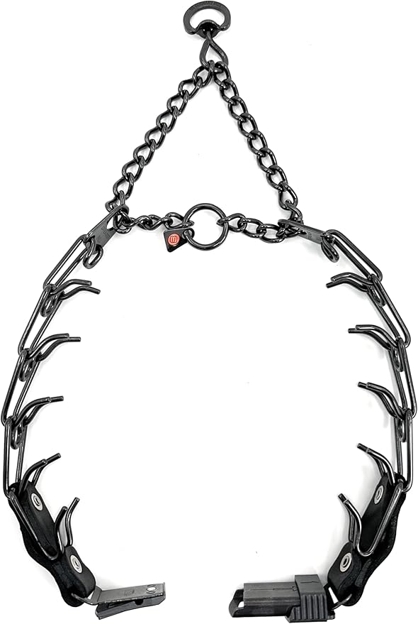 Herm Sprenger Prong Collar for Dog Training with Easy Quick Release Clicklock & Swivel Ring - German Made Dog Collar with Black Steel 3.2mm Prongs for Large Dogs (20-25" Neck)