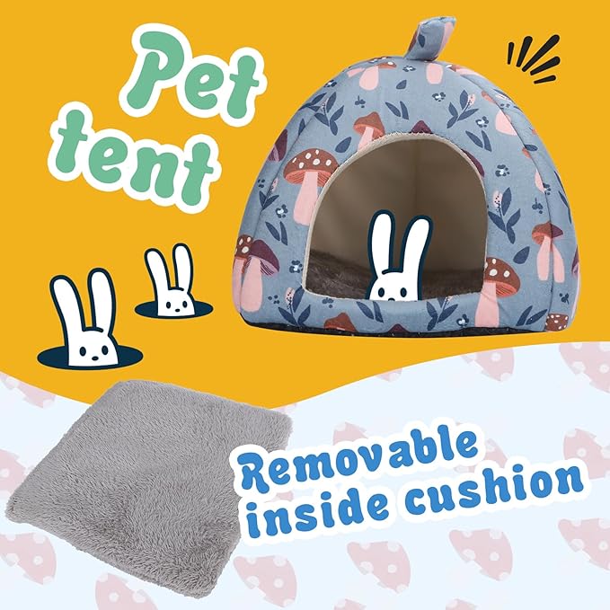 2-Pack Guinea Pig Hideout with Tunnel, Warm Lightweight Small Animal Bed, Easy to Clean Guinea Pig Bed for Rabbits Hamsters Chinchillas