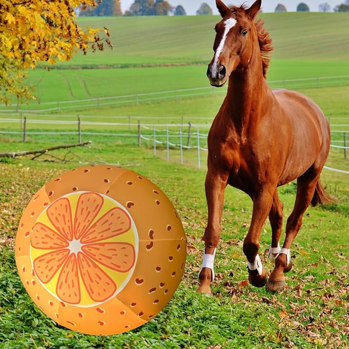 40 Inch Horse Ball Cover ，Ball Cover for Horses,High-Strength Fabric,Orange Pattern