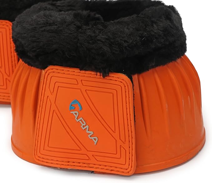 Shires ARMA Fleece Trim Bell Boot (Orange, Full)