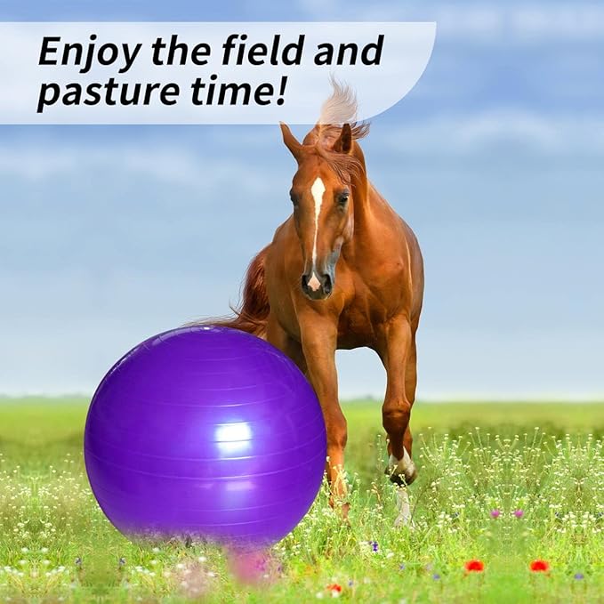 Horse Play Balls 30 Inch Mega Equine Ball for Play Training Horse Soccer Ball Anti-Burst Herding Balls for Horses Goat Donkey Purple