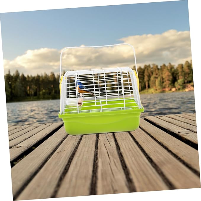 Totority Portable Parrot Travel Cage with Ventilated Metal Wire Wear-Resistant Bird Carrier for Outdoor Trips Hiking Camping Comfortable Secure Parakeet Carrying Cage with Handle for Small