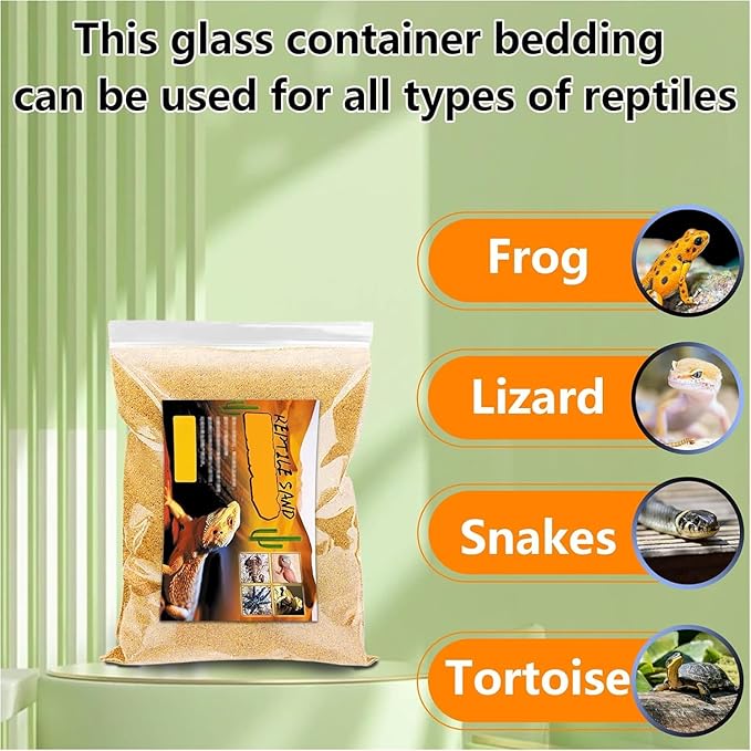 BNOSDM 2PCS Reptile Sand Bearded Dragons Substrate Sands Lizard Terrarium Bedding Desert Blend for Snakes Geckos Chameleon Tortoise Frogs Scorpion Invertebrates Amphibian 2.2lb (Yellow)