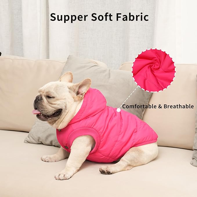 Vecomfy Fleece Lining Extra Warm Dog Hoodie in Winter for Large Dogs Jacket Pet Coats with Hooded Pink XXXL