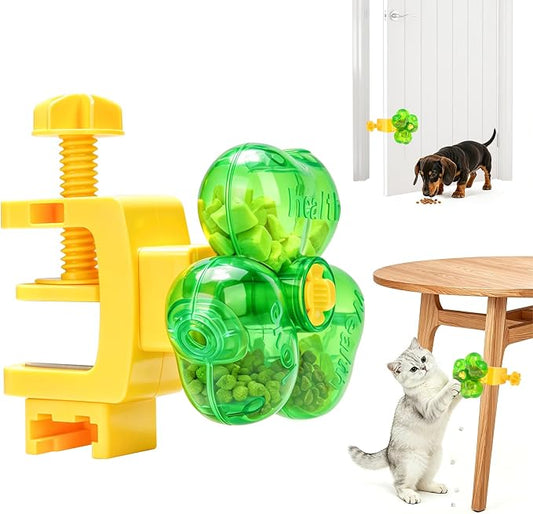 Cat Toy for Indoor Cats, Clover Shape Treat Dispenser,Interactive Puzzle cat Toy for IQ Training,Enrichment Toys as Gifts for Pupies???Cats,Dogs by Mocuba