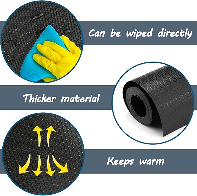 Vodolo Bearded Dragon Tank Accessories, Reptile Terrarium Carpet Substrate for Leopard Gecko, Lizard, Iguana, Snake, Tortoise, Non-Adhesive Reptile Habitat Bedding(Black 118inch)