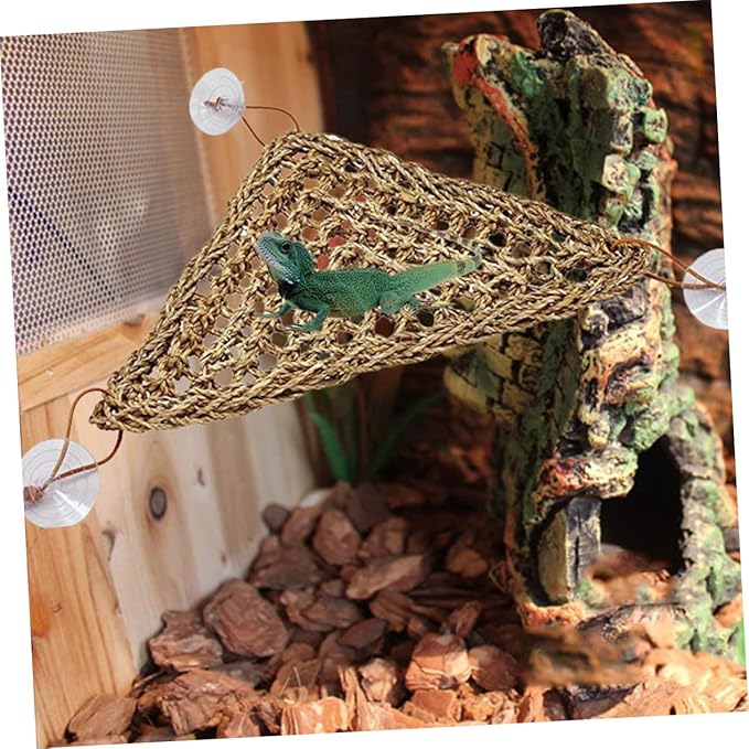 SUPVOX Reptile Sleeper Hammock Comfortable Lizard Bed Swing Mat Suckers Triangle Stable Design