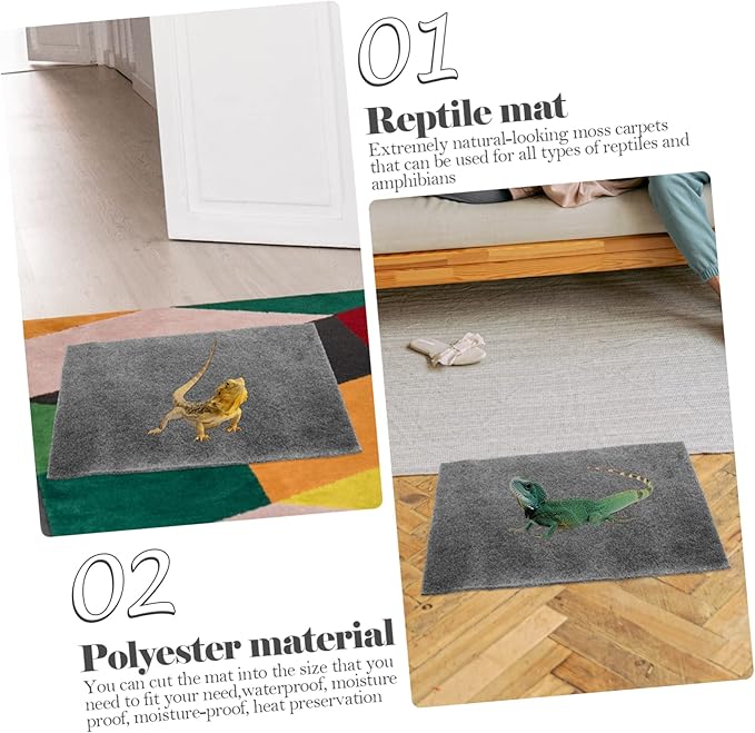 Garneck 2pcs Reptile Hide for Your Pet Decorative Reptile Mat Heat Preservation