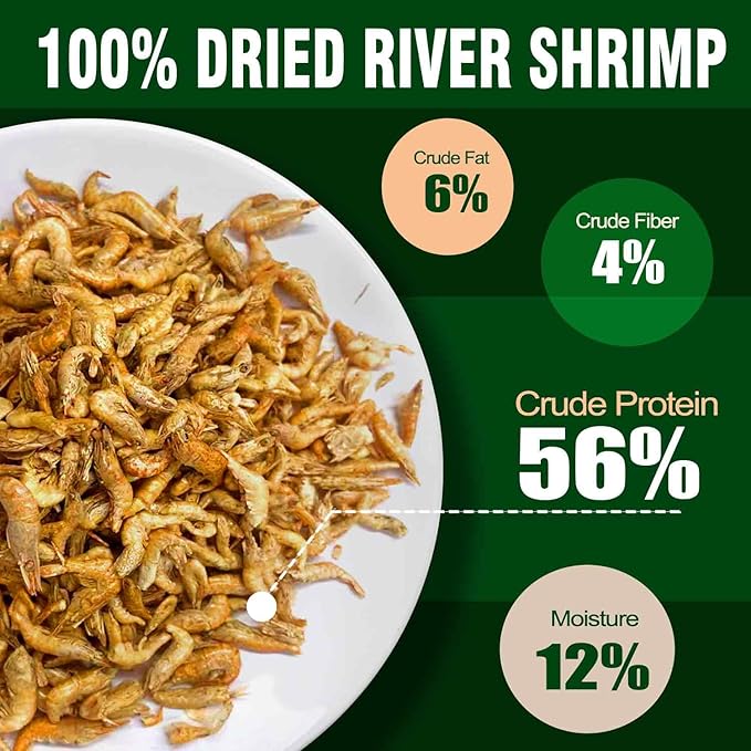 Freeze-Dried River Shrimp ?€? Premium Turtle Food, Reptile & Bird Treat ?€? High-Protein Shrimp for Turtles, Aquatic Pets, Tropical Fish, 1.5 oz