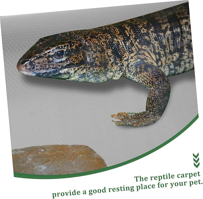 KESYOO Reptile Carpet Substrate for Bearded Dragon Tortoise Gecko Snake Durable Reusable Terrarium Bedding Grey for Reptile Tanks Cages