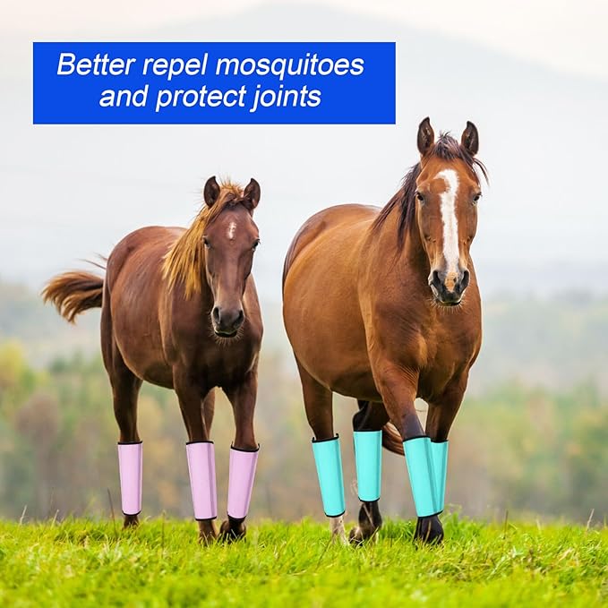 Set of 12 Mesh Fly Boots for Horse Breathable Mesh Horse Boots Protective Horse Leg Loose Wraps Horse Leggings for Preventing Flies and Mosquitoes Bites