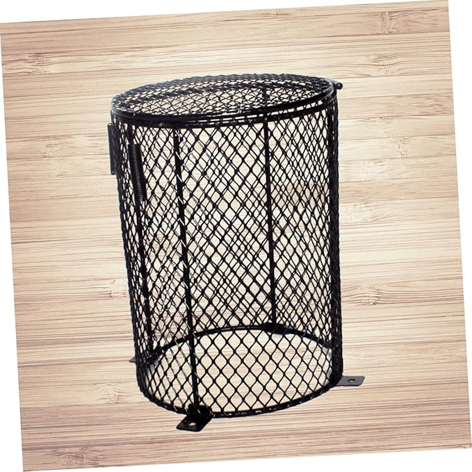 Pet Reptile Scald Lamp Shade Round Heating Guard for Daytime Light Protects Reptiles and Poultry Easy Installation for Terrarium and Amphibian Care Black