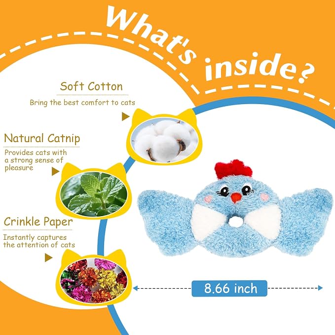 ETEKYER Catnip Toys Bird, Cat Toys for Indoor Cats, 3 Pack, 8.66 Inches - Image 5