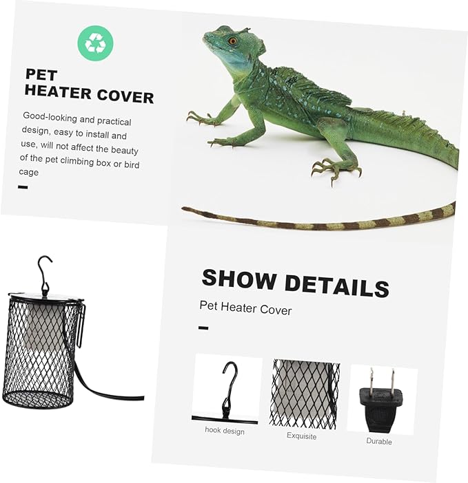 Yardwe Reptile Heat Lamp Cover Turtle Heat Lamp Insulation Lampshade for Reptile Tank