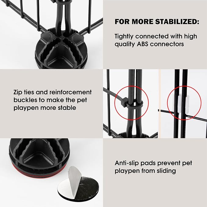 Small Animal Playpen - 12-Panel Metal Wire Pet Fence for Guinea Pigs, Rabbits, Bunnies - Indoor & Outdoor Portable Enclosure, Durable & Easy to Assemble
