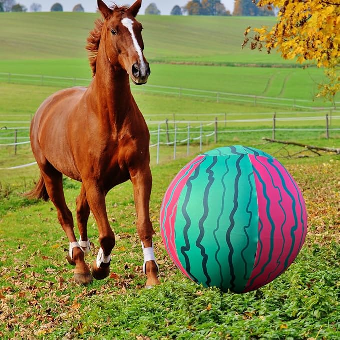 30 Inch Horse Ball Cover, Ball Cover for Horses, High-Strength Fabric,Watermelon Pattern