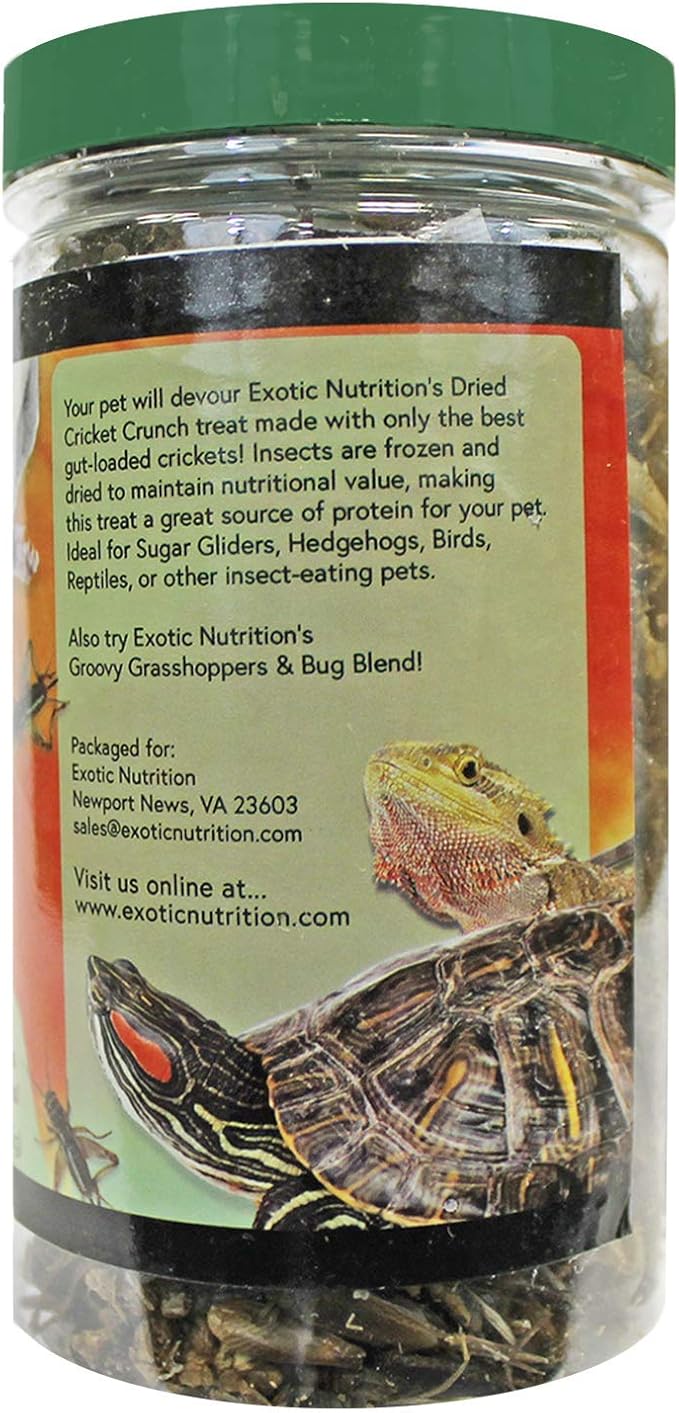 Cricket Crunch (3.2 oz.) - All Natural Healthy High Protein Insect Treat - Chickens, Birds, Hedgehogs, Bluebirds, Reptiles, Sugar Gliders, Opossums, Skunks, Lizards, Fish, Turtles, Amphibians
