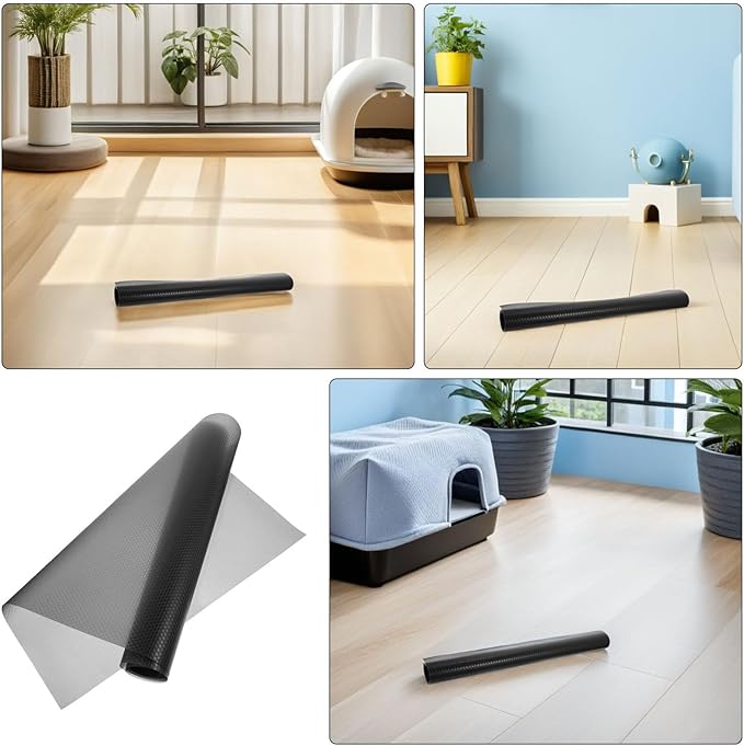 FRCOLOR Reptile Carpet Mat Non-Adhesive Terrarium Substrate Liner 60x150cm Black Reptile Cage Flooring for Leopard Gecko Bearded Dragon Lizard Snake Tortoise