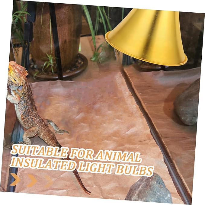 VICASKY Deep Reptile Lampshade with Insulation Design Durable Metal Heat Lamp Shade for Reptile Tanks Optimal Lighting Conditions Safety Oriented for Outdoor Use