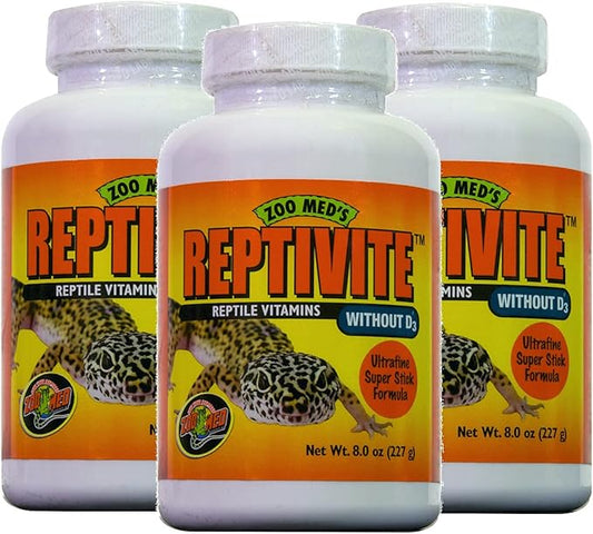 Zoo Med Reptivite Reptile Vitamins Without D3 8 oz - Pack of 3