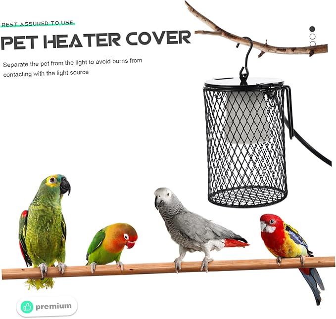 Reptile Scald Lamp Shade for Heating Lamp Easy Installation Incubator Cage Accessory Protects Pets from Burns Suitable for Reptile Tanks and Parrot Cages US Plug