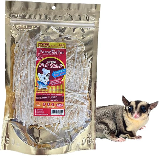 Polar Bear's Pet Shop 1 Pcs Family Pack Fish Flavor Sugar Glider Hamster Squirrel Chinchillas Small Animals Sandwich Snacks and Food (120g)