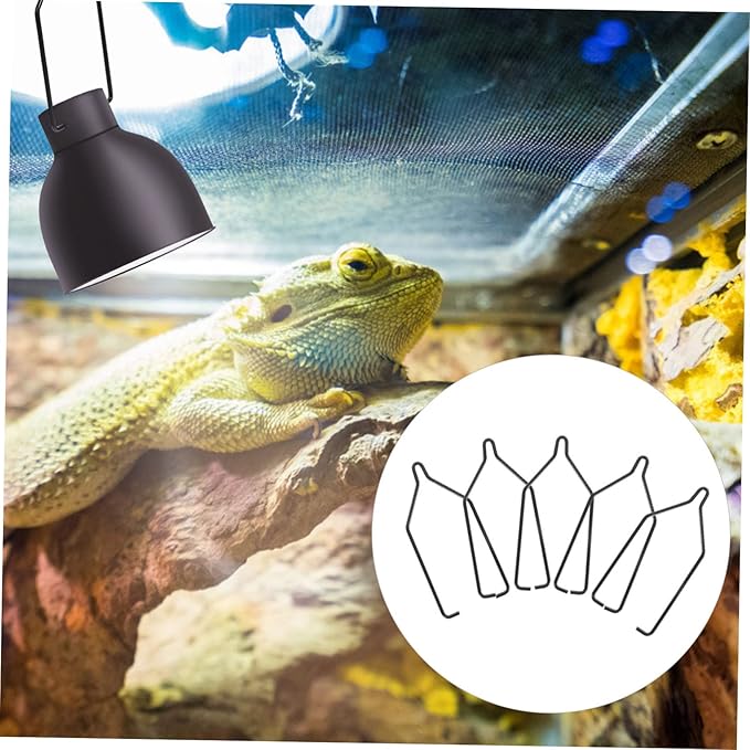 BESPORTBLE 10PCS Adjustable Reptile Lampshade Clips Iron Fixation Clamps Compatible 5.5 and 8.5 Light Covers for Crawling Pets