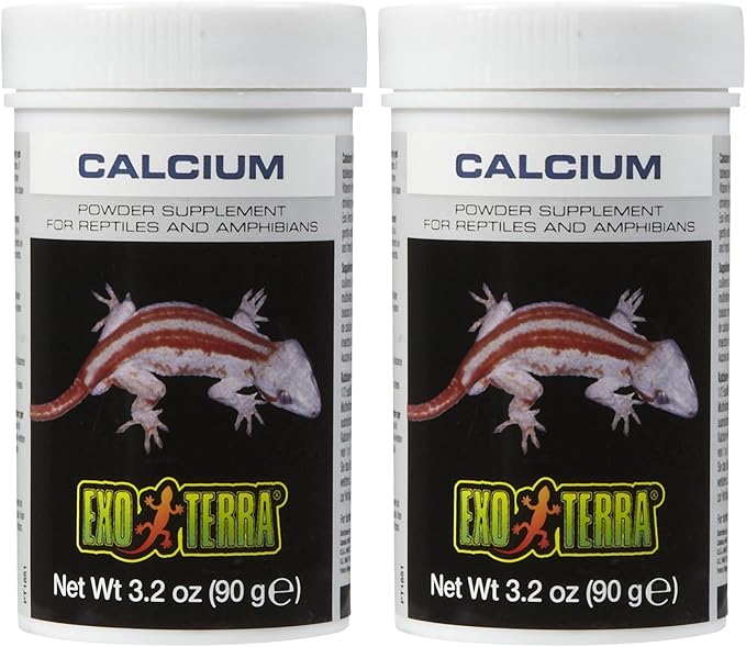 Exo Terra Calcium Powder Supplement for Reptiles and Amphibians, 3.2 Oz., PT 1851 (Pack of 2)