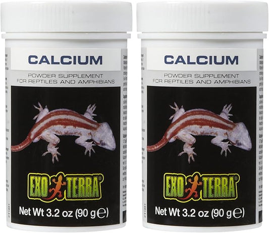 Exo Terra Calcium Powder Supplement for Reptiles and Amphibians, 3.2 Oz., PT 1851 (Pack of 2)