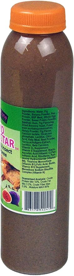Nature Zone Gecko Food - Fig & Insect Nectar Puree, 12 oz, for Crested Geckos, Gargoyle Geckos, Day Geckos & Other Fruit Eating Geckos