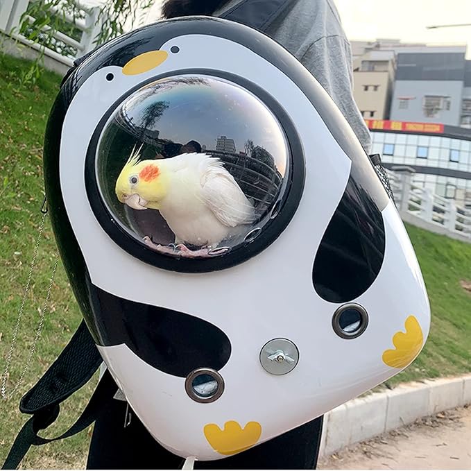 Flight Cage Lightweight Bird Carrier Acrylic Bird Travel Bag with Handle Breathable Transparent Space Capsule for Outdoor Bird Cage (Color : C)