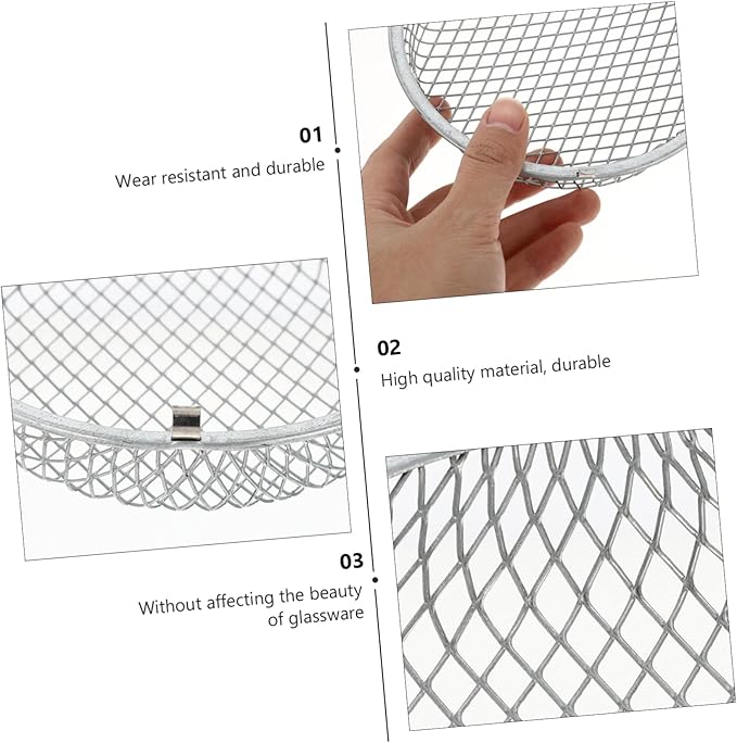 FRCOLOR 2pcs Reptile Heat Lamp Mesh Cover Protective Shade for Reptile Box Easy to Install for Basking Turtles and Lizards Safe and Practical Heating