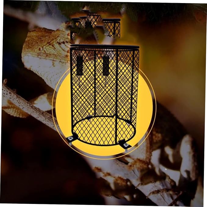 Sosoport Reptile Scald Lamp Cover Round Heating Lampshade for High-Strength Flexible Design Compatible Reptile Heating Lamps