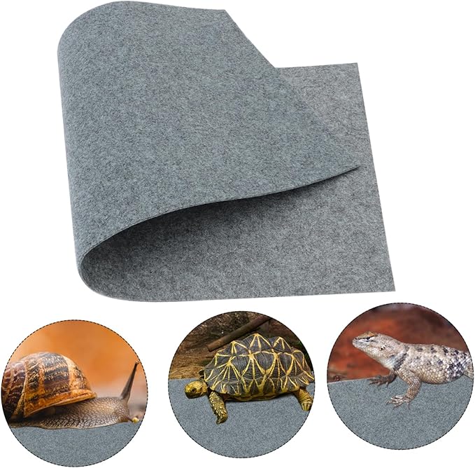 Reptile Terrarium Mat Grey Pet Cage Substrate Liner Breathable Carpet for Snakes Turtles Lizards and Insects Easy Clean