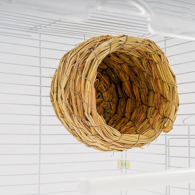 Small Bird Cage Parrot Cage Portable Bird Carrier with Nest & Feeders, Travel Carrier Cage for Parakeets Lovebirds Parrotlets Finches Canaries Small Medium Birds
