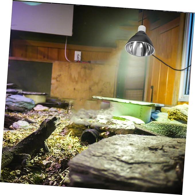 WOONEKY Reptile Heat Lamp Shade for Bearded Dragon Turtle Lizard Easy Installation Energy Efficient Lighting Design for Optimal Reptile Habitat Conditions