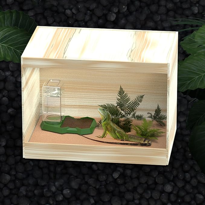 Reptiles Water Bowl with Clear Bottle Automatic Water Dispenser Drowning for Lizards Turtles Bearded Dragons Reptiles Water Feeder