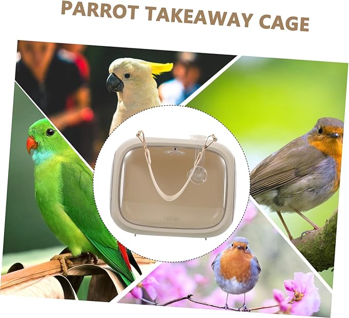 VANZACK Portable Small Bird Carrier Travel Cage with Breathable Mesh Panels for Parrots Canaries Lovebirds Lightweight Ventilated Clean Parrot Takeout Bag for Outdoor Trips and Traveling