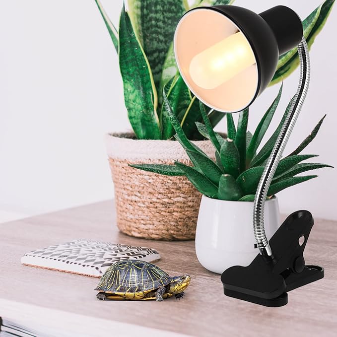 Uonlytech Tortoise Heating Lamp Stand Shade for Reptiles Basking Light for Turtles Lizards and Pets Us Clamp Base for