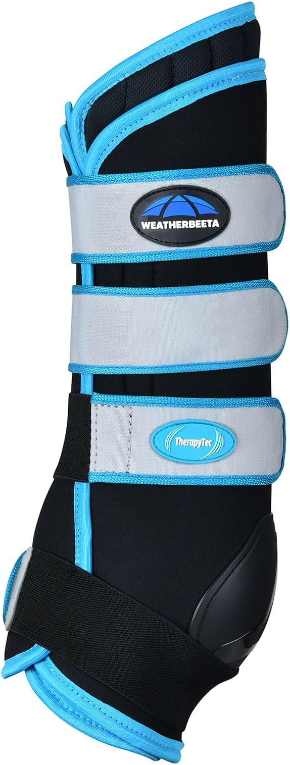 WeatherBeeta Therapy-Tec Stable Boot Wraps, Black/Blue, Small
