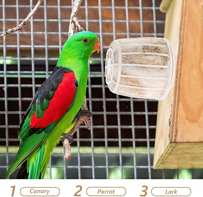Abaodam Bird Nesting Material with Basket Natural Cotton and Jute Bedding for Small Birds Canaries Parakeets Breathable Comfortable Nest Supplies for Outdoor and Indoor Use