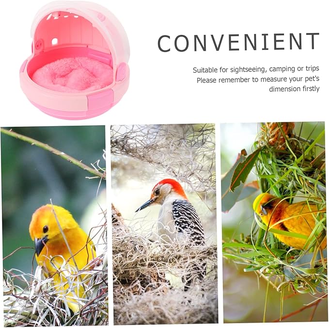 BESTonZON 1set Portable Bird Cage Outdoor Parrot Cage Hand-held Warm Nest Pet Accessory Bird Carrier Animal Carrier Travel